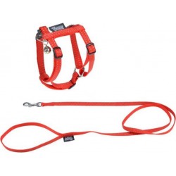 NC Harnais & Laisse Pour Chat réfléchissant 120cm Rouge