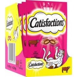 Catisfactions Friandises Au Boeuf Pour Chat Et Chaton 60g (x6) la bouteille