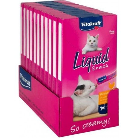 Vitakraft Liquid Friandise Pour Chat Au Poulet + Taurine Lot De 11 Paquet 6 Sachets