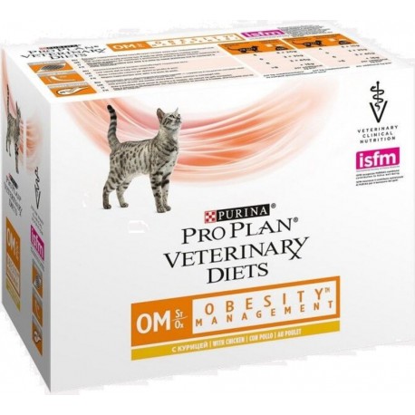 NC Veterinary Diets Chat Om St/ox Obesity Management Poulet Sachets 10*85gr