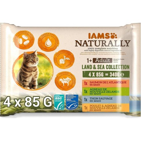 NC Sachets Iams Naturally Terre Et Mer 4 X 85g