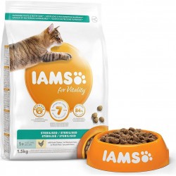 NC Croquette Iams Vitality Chat Adult Stérilisé 1.5Kg