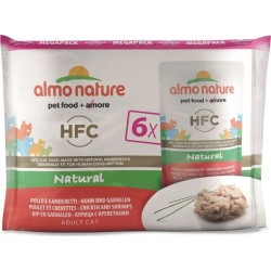 NC Pâtée Almo Nature Chat Hfc Megapack Poulet Et Crevettes Pochon 6 X 55g