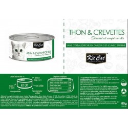 NC Kit Cat Thon Et Crevettes Pour Chat Boite De 24 Conserves 80g