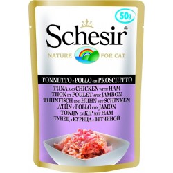 Patée En Sachet Humide Schesir Pour Chat 50 G Poulet Jambon 50gr