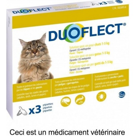 NC Duoflect Pipettes Antiparasitaires Chat De 1 À 5Kg, 3 Pipettes