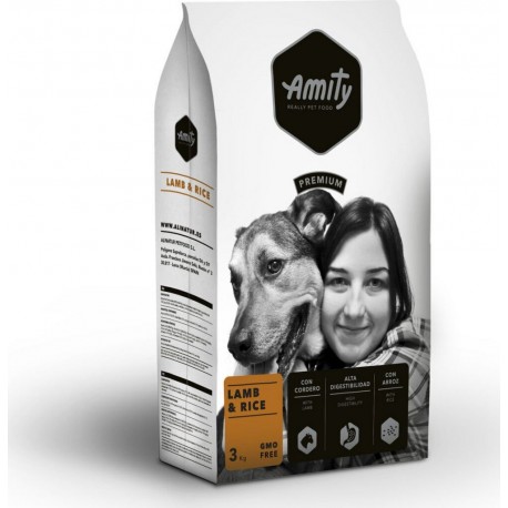 AMITY Croquettes pour chien agneau et riz 3Kg