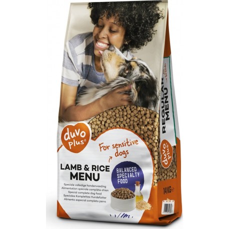 DUVO Croquettes pour chien Adulte à l'agneau avec du riz + 14Kg