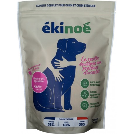 EKINOE Croquettes pour chien Adulte aux protéines d'insectes 1,1Kg