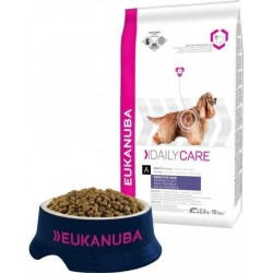 NC Eukanuba Croquettes Au Poulet Daily Care Peau Sensible Toutes Race la bouteille