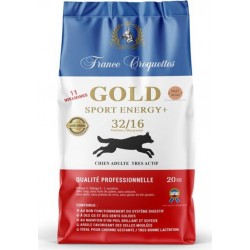 France Croquette Chien Adulte Gold Sport Energy+ 32/16 Low Grain–20Kg–très Actif-sportif-massif-sans Blé-peu De Céréales 21Kg