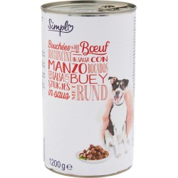 SIMPL Pâtée pour chien bouchées en sauce bœuf 1200g