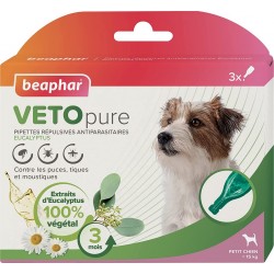 Beaphar – Vetopure – Pipettes Répulsives Antiparasitaires Pour Petit Chien (l'unité de 1.0Kg