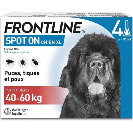 Frontline Spot On Très Grand Chien (40 À 60Kg) 6 Pipettes les 6 unités