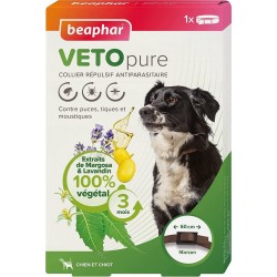 Beaphar – Vetopure – Collier Répulsif Antiparasitaires Pour Chien Marron 60cm