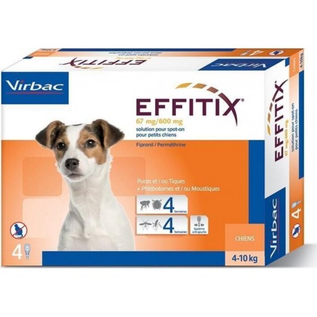 Virbac Effitix Spot On Anti Parasitaire 4 Pipettes De 5 À 10Kg S