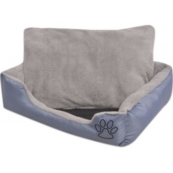 NC Lit Pour Chiens Avec Coussin Rembourré 50 Cm Gris 02_0001570