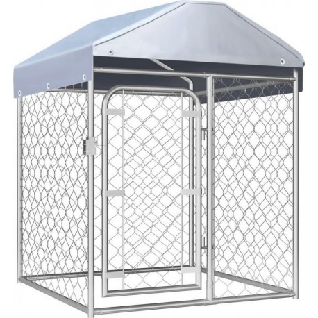 Chenil Extérieur Cage Enclos Parc Animaux Chien Extérieur Avec Toit 100 X 100 X 125 C