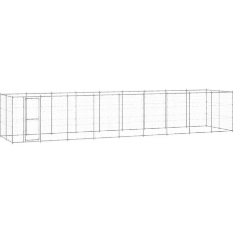 M² Chenil Extérieur Cage Enclos Parc Animaux Chien Extérieur Acier Galvanisé 21,78 02