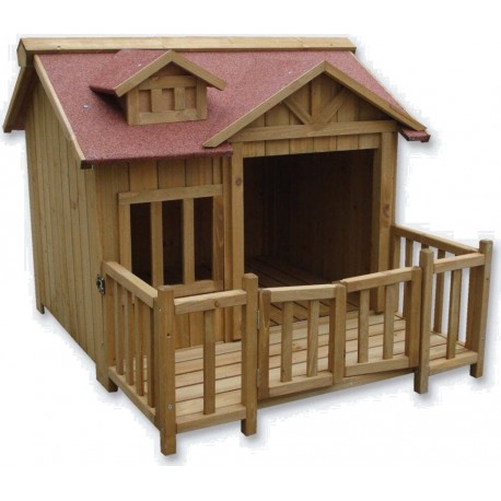 NC Niche À Chien Xl Maison Pour Chien Bois Massif Terrasse 3716051