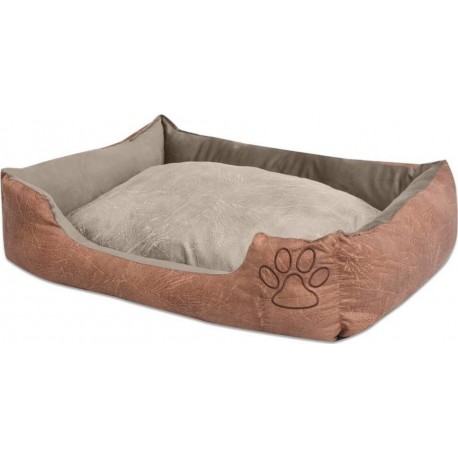 NC Lit Pour Chiens Avec Coussin Cuir Artificiel Pu 75 Cm Beige 02_0001554