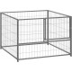 00 Chenil Extérieur Cage Enclos Parc Animaux Chien Argenté 1 X 1 X 70 Cm Acier 02_