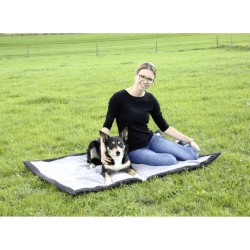 NC Couverture De Voyage Pour Chiens 140 X 100 Cm Gris Et Noir 81265 Kerbl l'unité