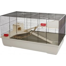 NC Cage Pour Petits Animaux Gabbia 100x53x55 Cm Taupe Et Rouge Kerbl