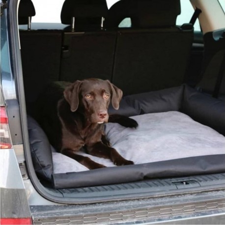 NC Lit De Voiture Pour Chien 80x60 Cm Gris Et Noir Kerbl