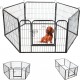 Parc Enclos Pour Chien Chiot Et Lapin Gardeo80x60x6, 6 Panneaux 80x60cm, 1,28m2, Modulable, Intérieur Et Extérieur, Pli