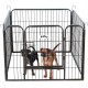 Parc Enclos Pour Chien Chiot Et Lapin Gardeo80x60x4, 4 Panneaux 80x60cm, 0,64m2, Modulable, Intérieur Et Extérieur, Pli