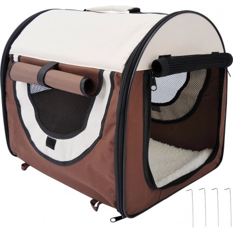 NC Sac De Transport Pour Chien Chat Pliable Marron Beige