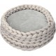 NC Panier Pour Chien Chat Ø50 X 19h Cm Effet Tressé Tricot Polyester Gris