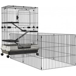 NC Cage Chiens Xxl Sur Roulettes