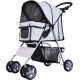 NC Poussette Buggy Pliable Pour Chiens Tissu 600d Oxford Imperméable 4 Roues