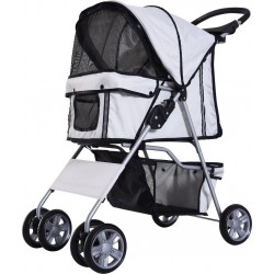 NC Poussette Buggy Pliable Pour Chiens Tissu 600d Oxford Imperméable 4 Roues