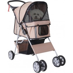 NC Poussette Buggy Pliable Pour Chiens Tissu 600d Oxford Imperméable 4 Roues