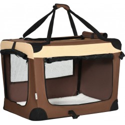 NC Sac De Transport Chien Chat Pliable Marron Noir