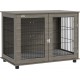 NC Cage Pour Chien Intérieure Porte Coussin Aspect Bois Gris