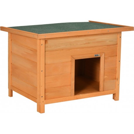 Dim Niche Chien Sur Pied Dim. 85l X 58l X 58h Cm Toit Ouvrant Bitumé Vert Bois Sapin Pré-huilé