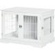 Cage Pour Chien Animaux Table D'appoint 2 En 1 Blanc