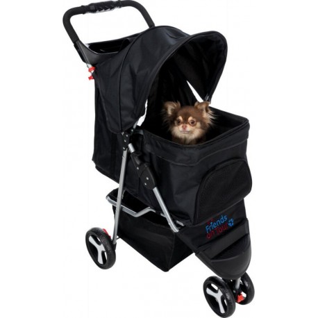 NC Trixie 28958 Poussette Pour Animaux De Compagnie 11Kg Chien Noir Métal Polyester Pliable