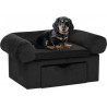 NC Canapé Pour Chien Avec Tiroir Noir 75x50x38 Cm Peluche Vidaxl