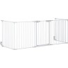 Barrière De Sécurité Parc Enclos Chien Modulable Pliable Avec Porte Blanc