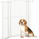 Barrière De Sécurité Chien Ajustable Verrouillable Acier Blanc