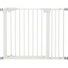 Barrière De Sécurité Animaux Réglable Avec Porte Acier Blanc