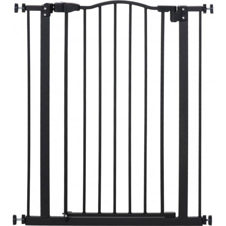 NC Barrière De Sécurité Pour Chien Extensible 74-80 Cm - h. 94 Cm Sans Perçage Métal Noir