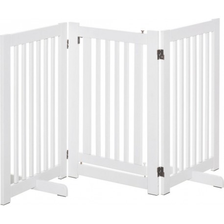 Barrière De Sécurité Modulable Pliable Porte Verrouillable Blanc