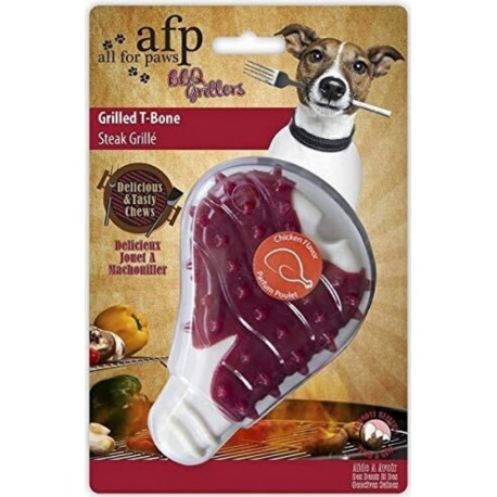 NC Afp All For Paws Barbecue – Grilled T-bone – Jouet Pour Chien En Caoutchouc Thermoplastique (trp) Avec Parfum De Poulet