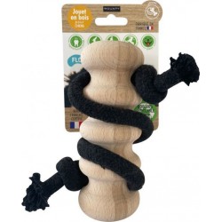 NC Jouet Pour Chien En Bois Avec Corde Wave T14 Cm